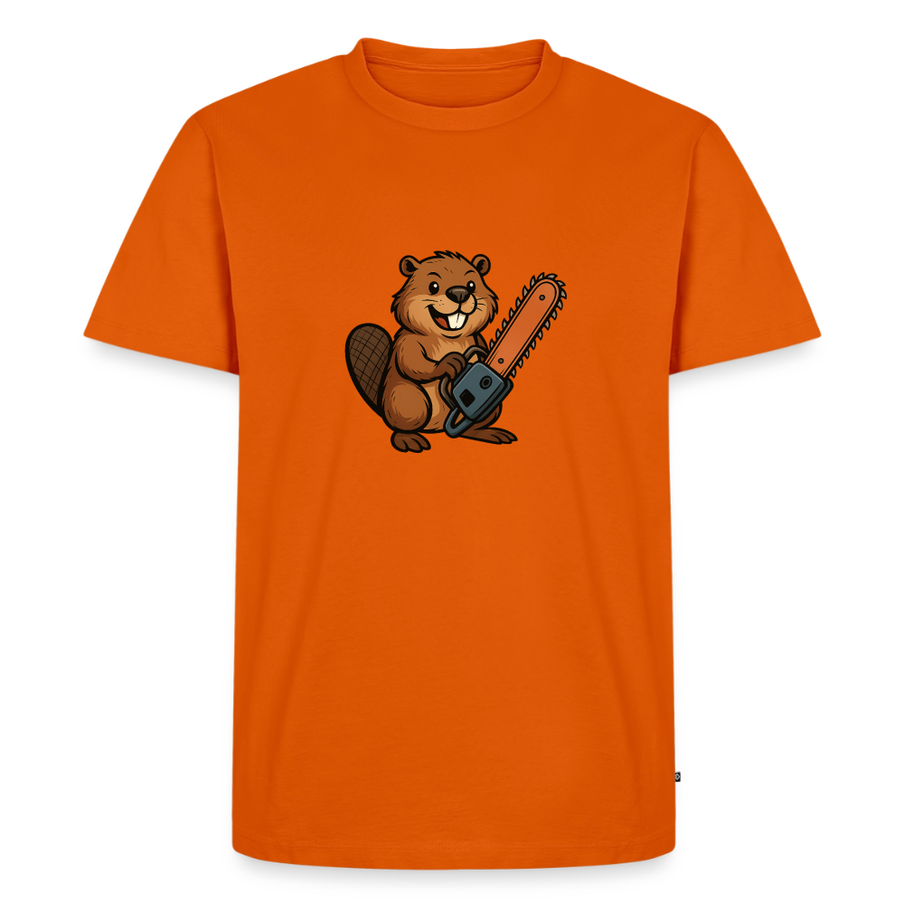Premium T-Shirt "Bibersäge" - Orange 