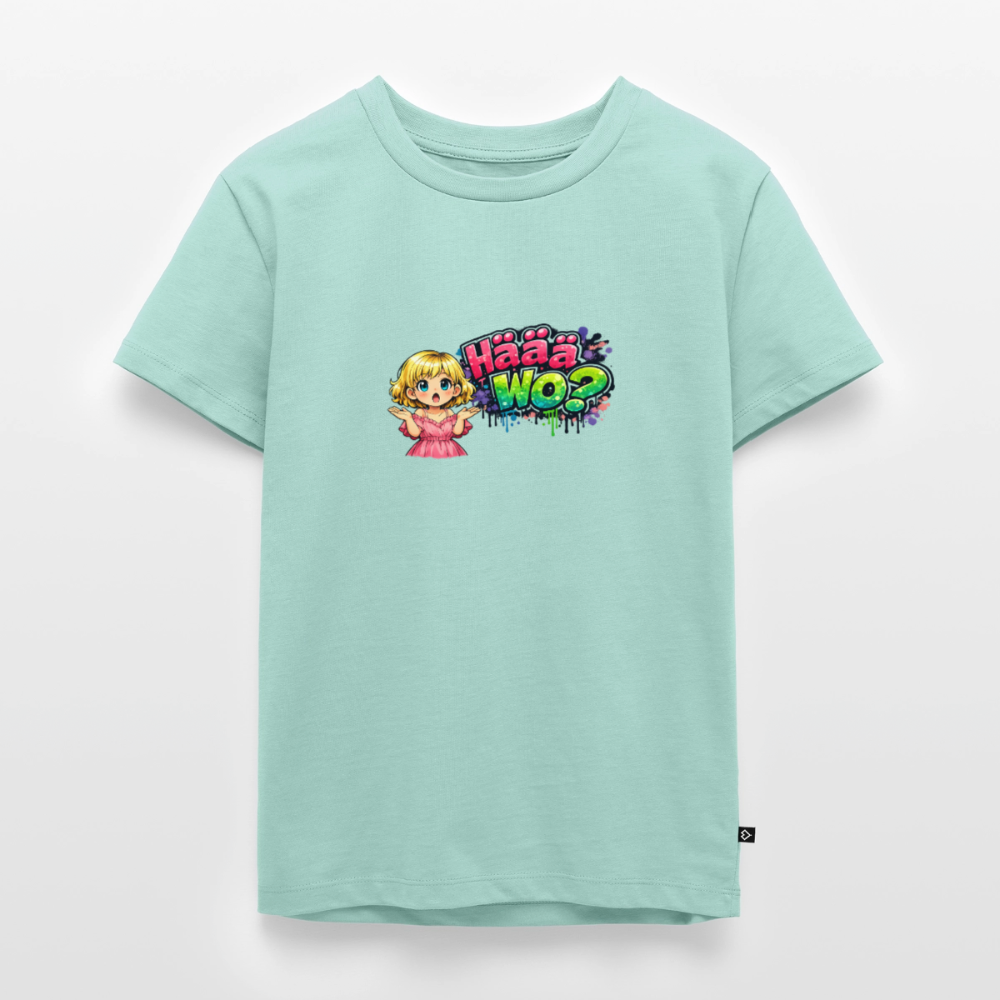 Kinder Premium T-Shirt "Häää Wo" - Mint 