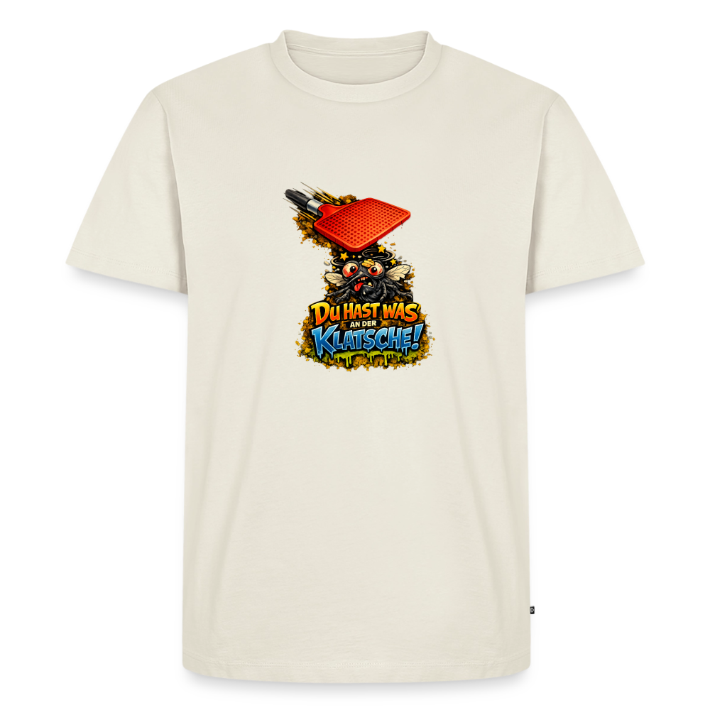 Premium T-Shirt "Klatsche" - Naturweiß