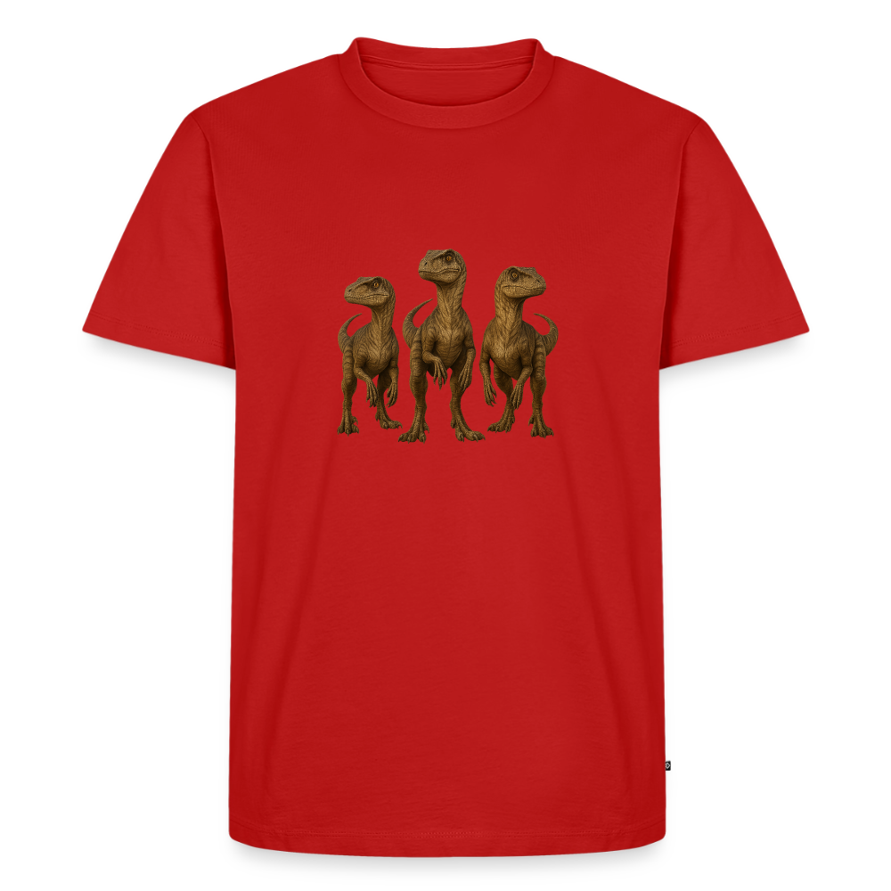 Premium T-Shirt "Raptor Trio" - Rot