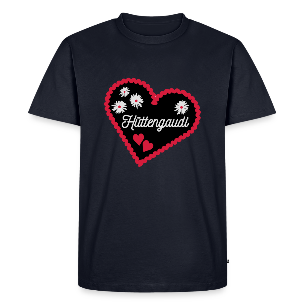 Premium T-Shirt "Hüttengaudi" - Navy