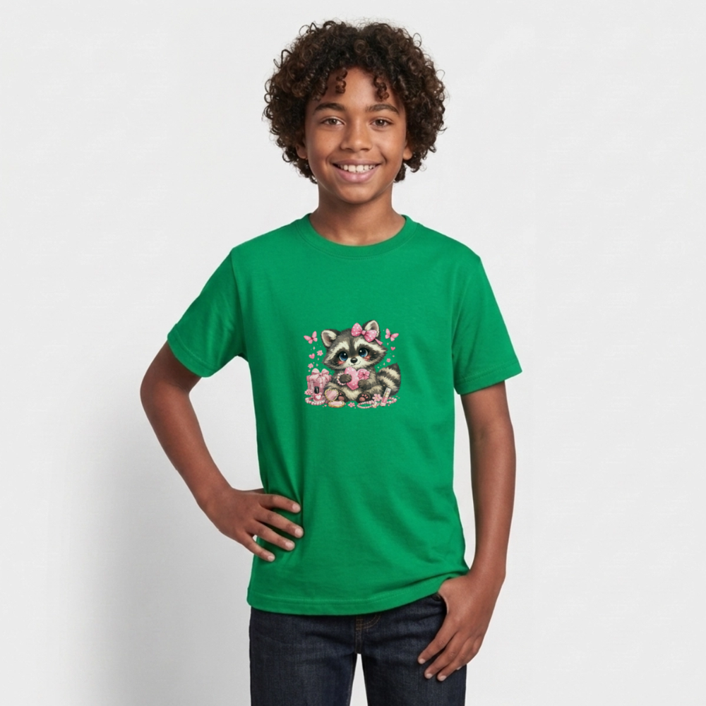 Teenager T-Shirt "Waschbär" - Kelly Green