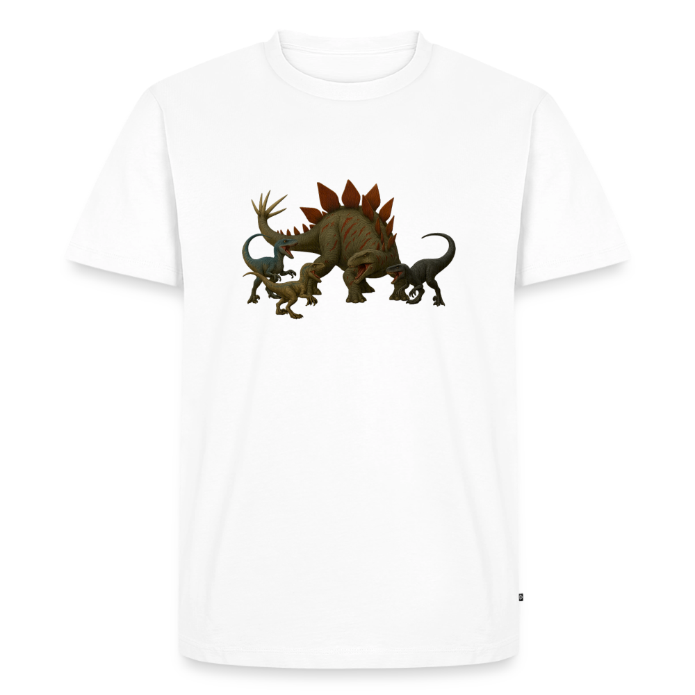 Premium T-Shirt "Stego vs Raptoren" - Weiß