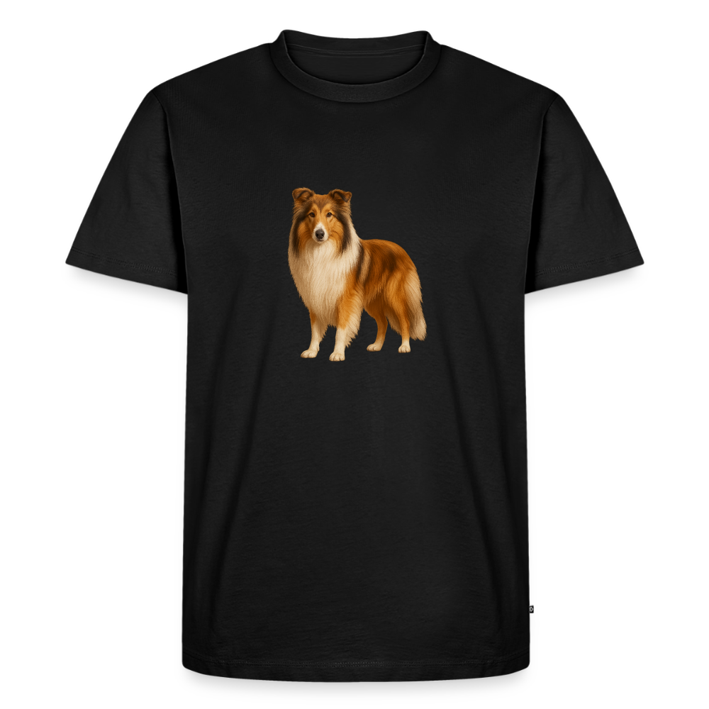 Premium T-Shirt "Collie" - Schwarz