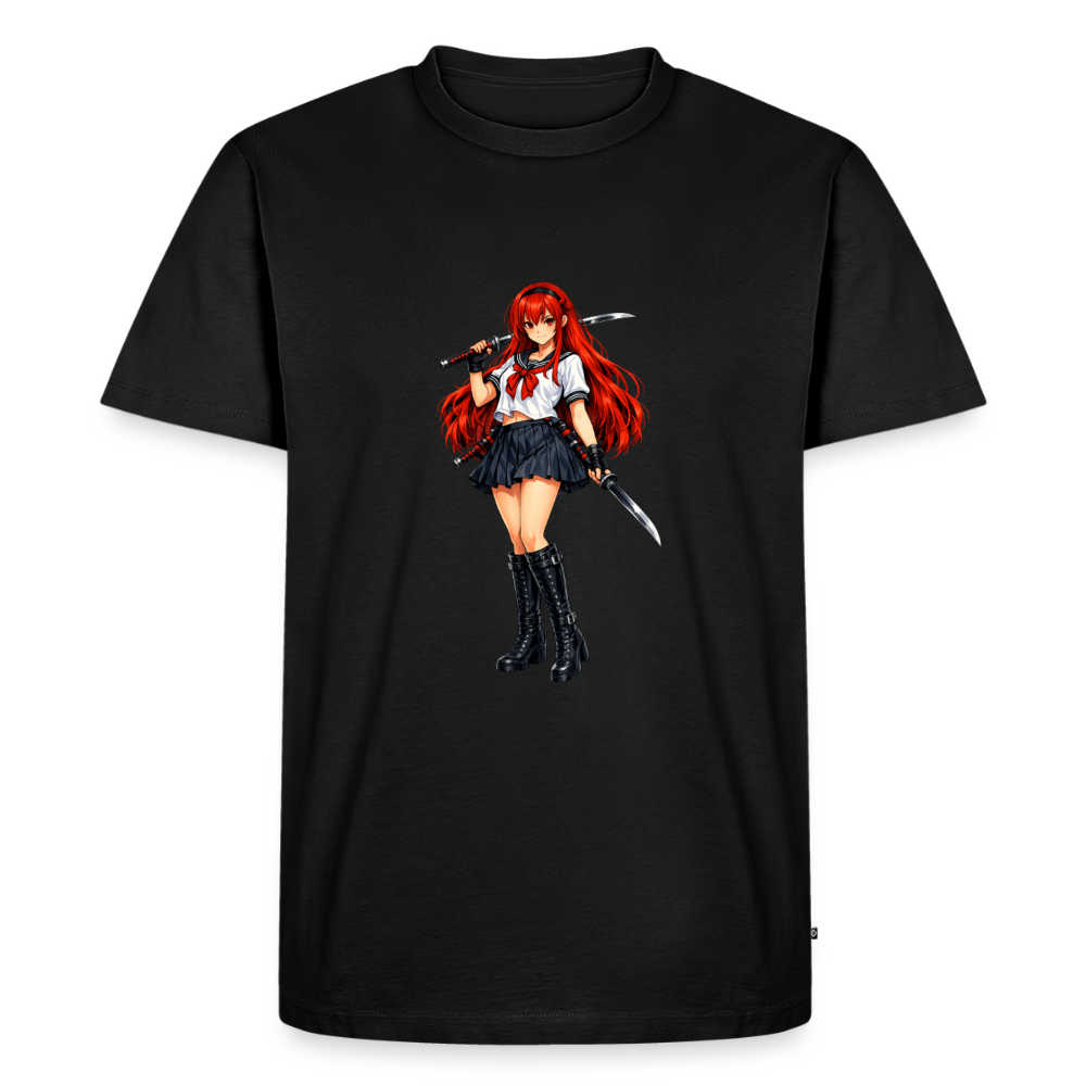 Premium T-Shirt "Red Lady" - Schwarz