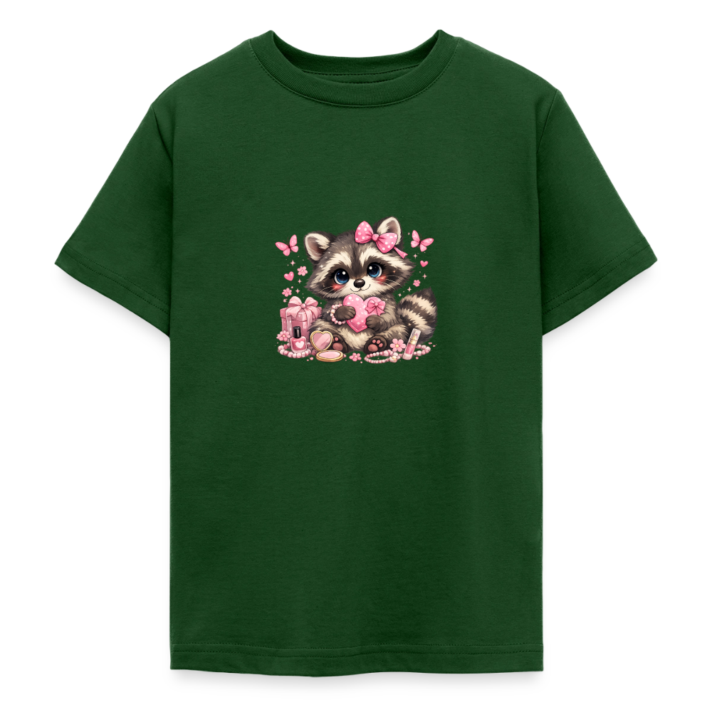 Teenager T-Shirt "Waschbär" - Forstgrün 