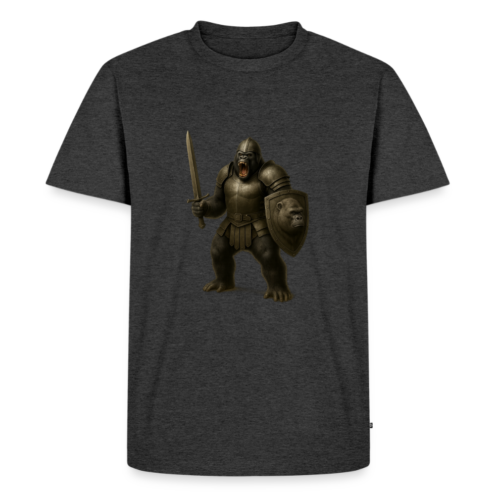 Premium T-Shirt "Gorilla Warrior" - Anthrazit meliert