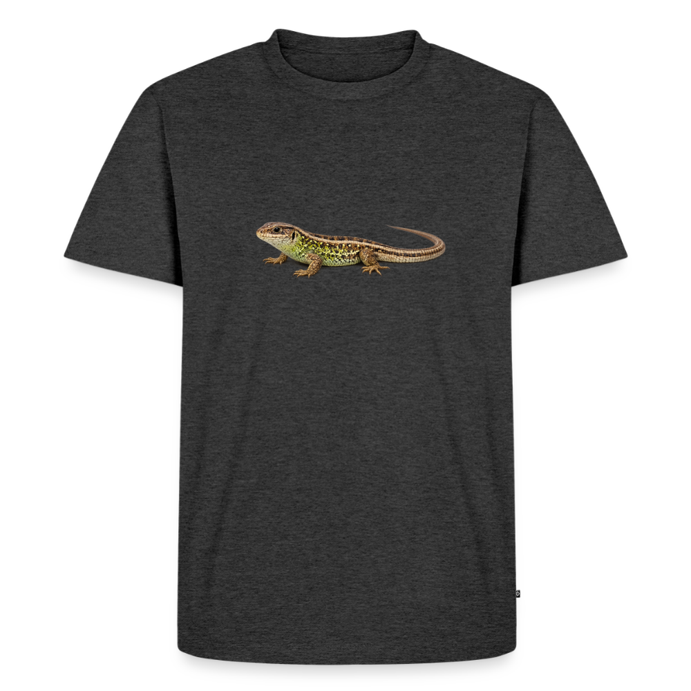 Premium T-Shirt "Eidechse" - Anthrazit meliert