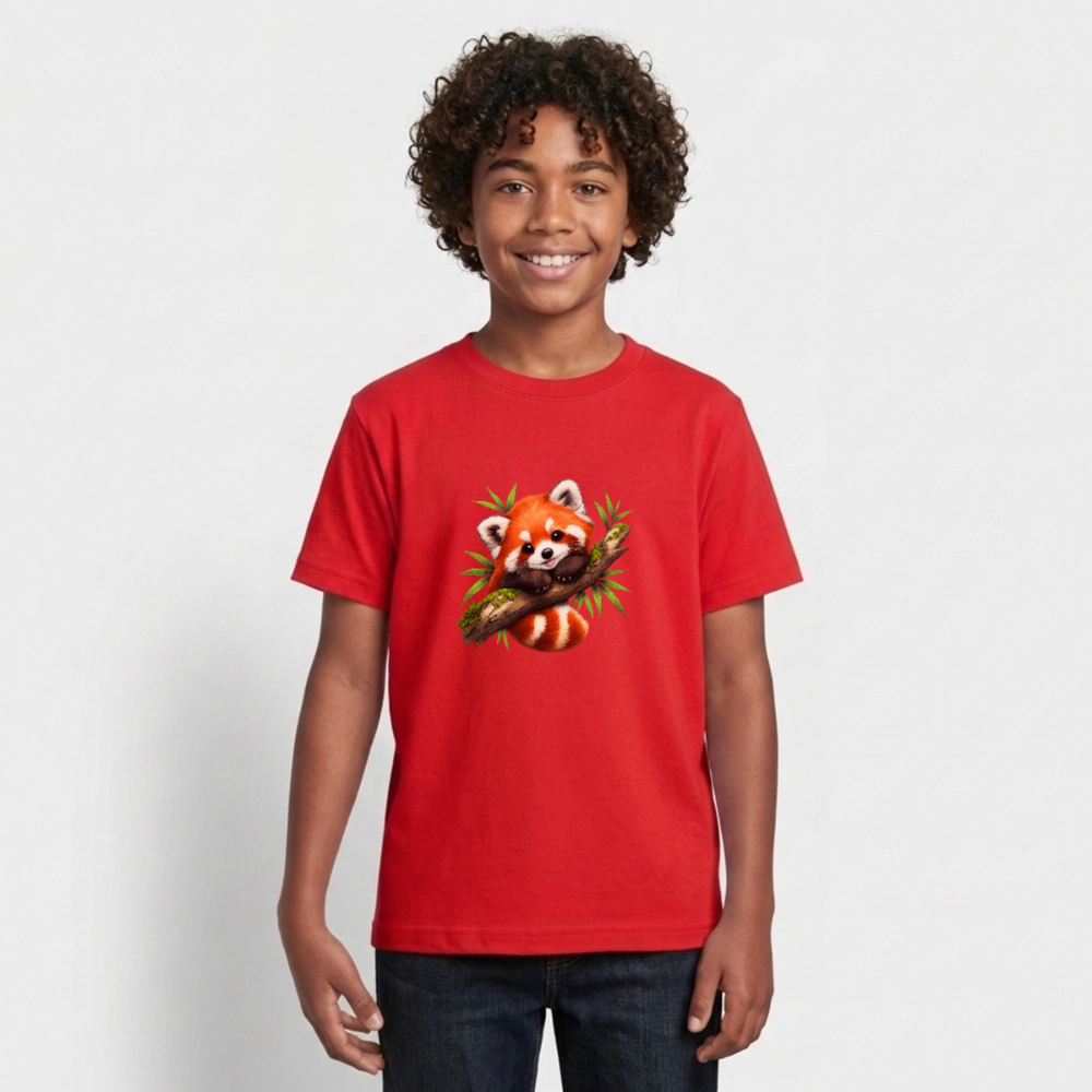 Teenager T-Shirt "Kleiner Panda" - Rot