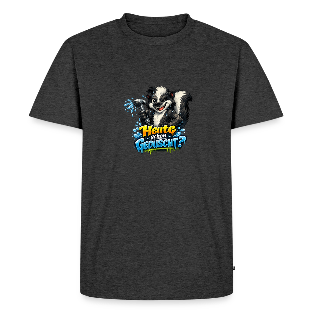 Premium T-Shirt "Geduscht" - Anthrazit meliert