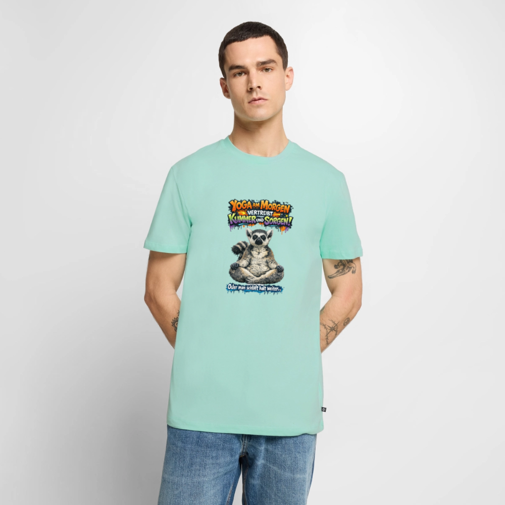 Premium T-Shirt "Yoga am Morgen" - Mint 