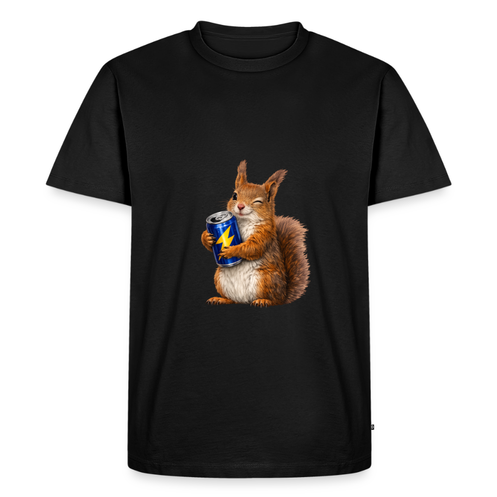 Premium T-Shirt "Energy Hörnchen" - Schwarz