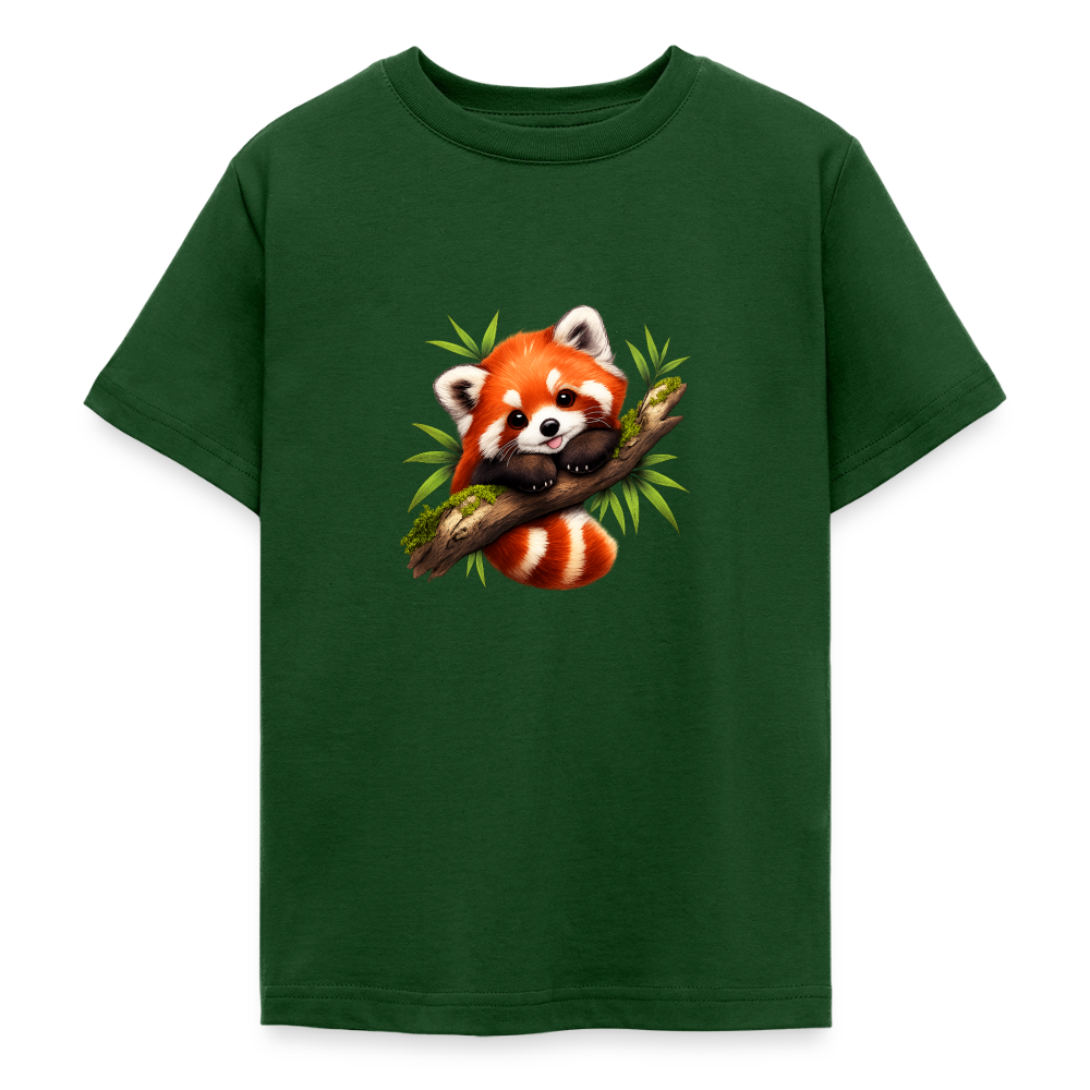 Teenager T-Shirt "Kleiner Panda" - Forstgrün 