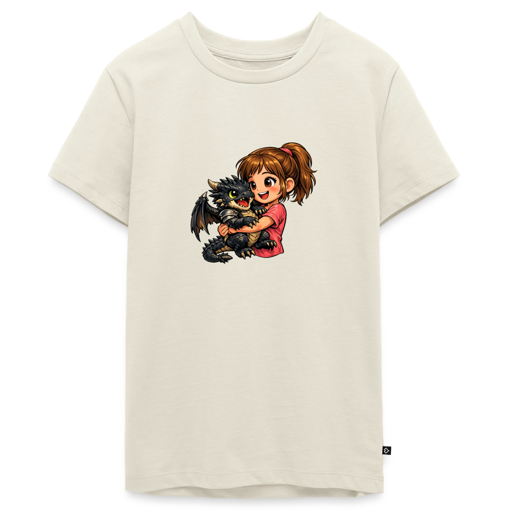 Teenager Premium T-Shirt "Drache" - Naturweiß