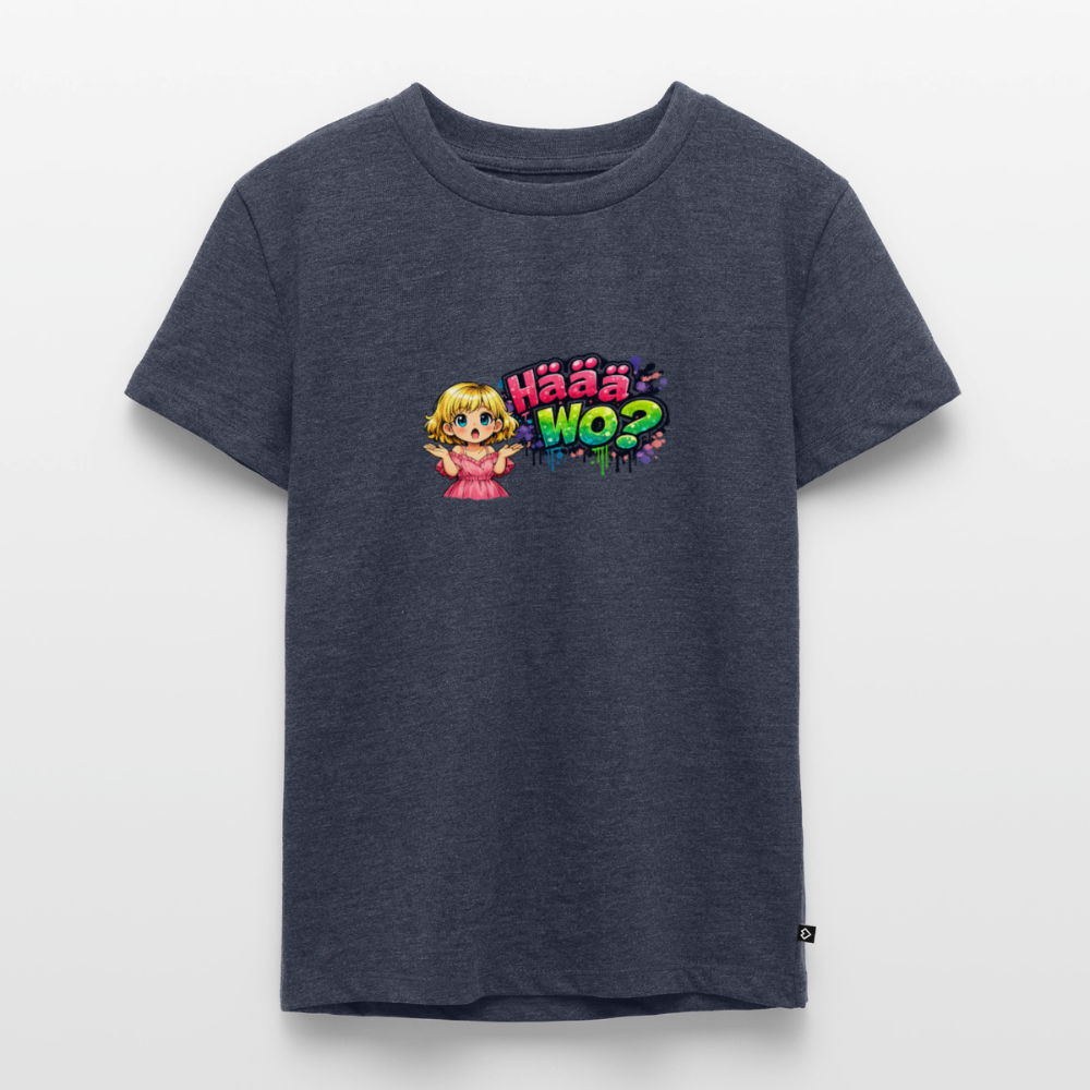 Kinder Premium T-Shirt "Häää Wo" - Jeansblau 