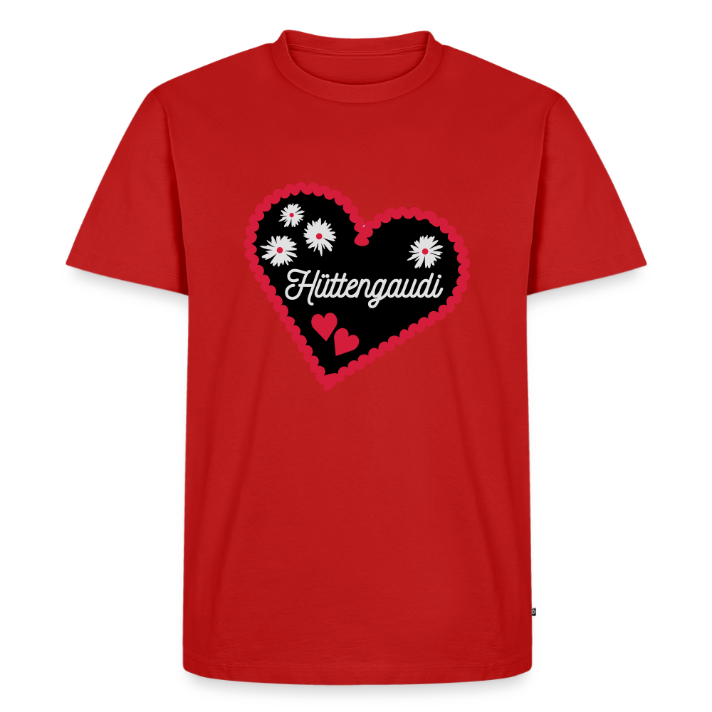 Premium T-Shirt "Hüttengaudi" - Rot