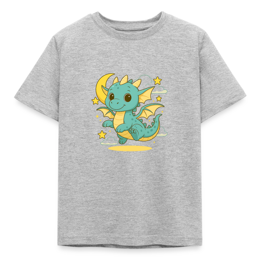 Kinder T-Shirt "Kleiner Drache" - Grau meliert