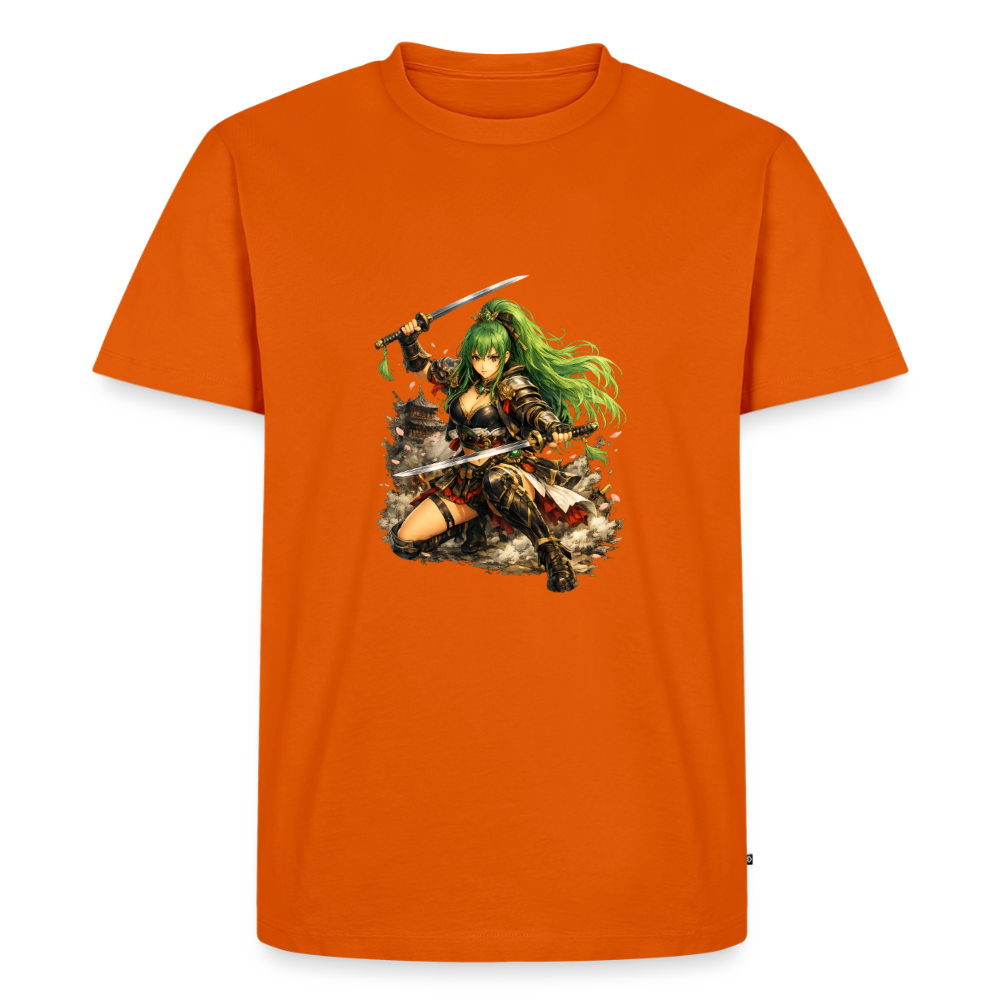 Premium T-Shirt "Anime Green Lady" - Orange 