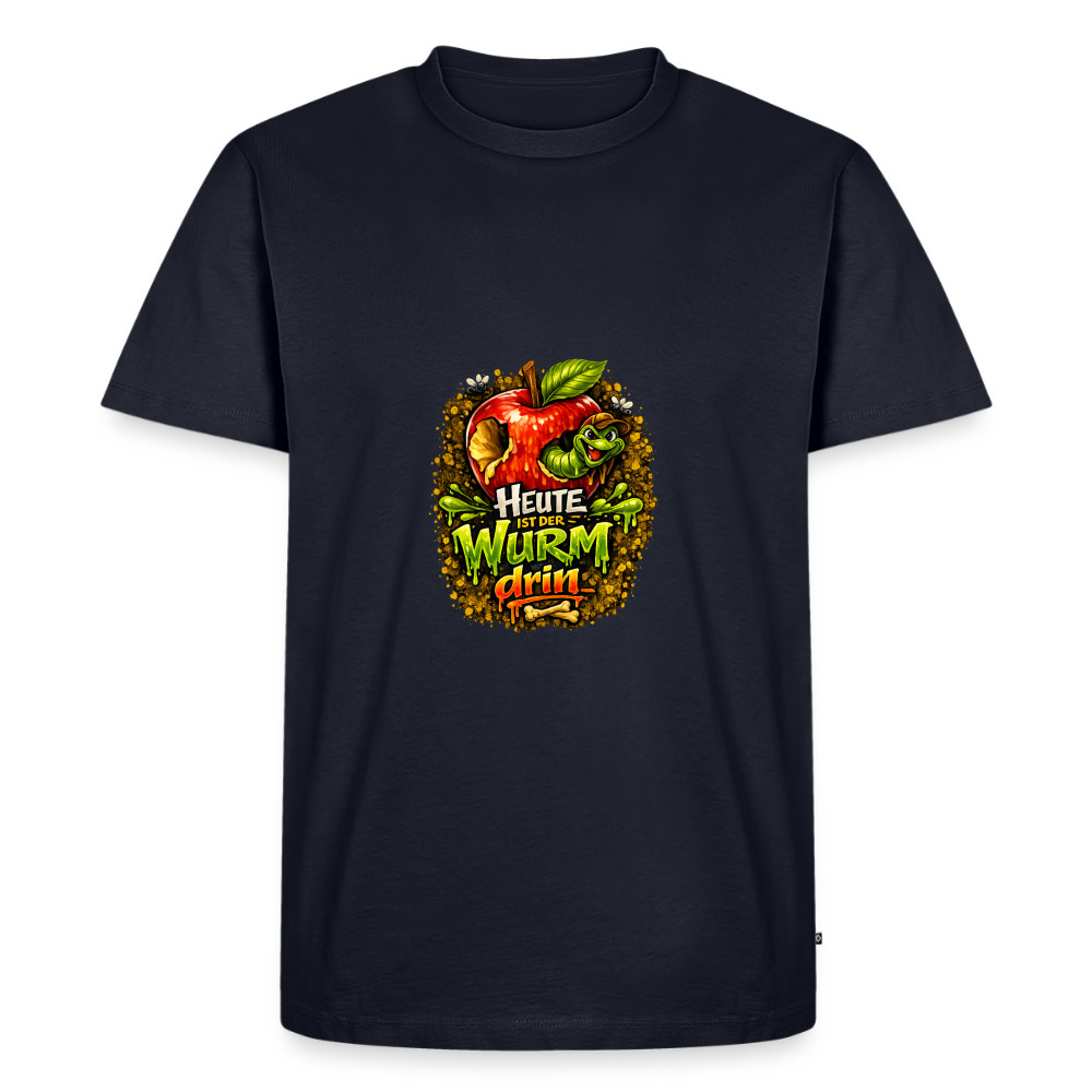 Premium T-Shirt "Heute ist der Wurm drin" - Navy