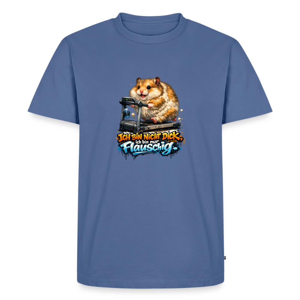 Premium T-Shirt "Ich bin nicht dick" - Taubenblau
