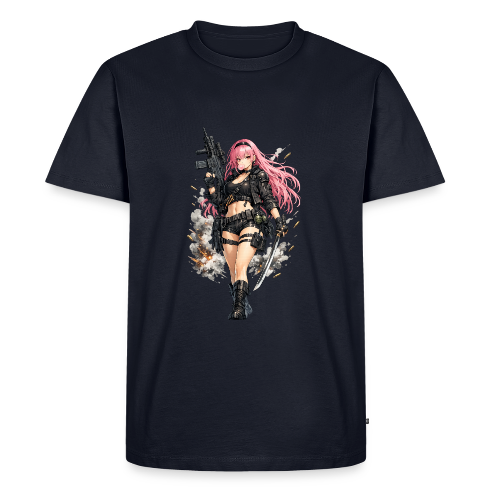 Premium T-Shirt "Anime Lady" - Navy