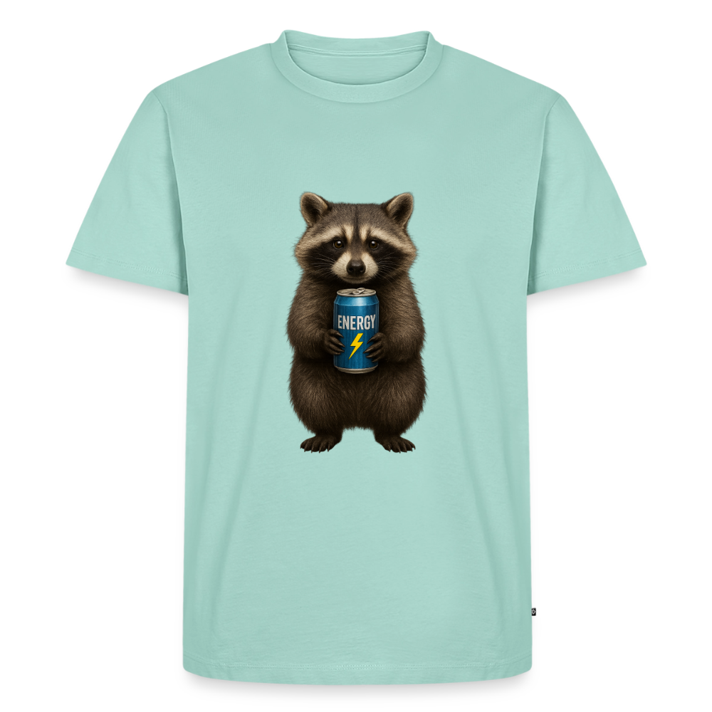 Premium T-Shirt "Energy Waschbär" - Mint 