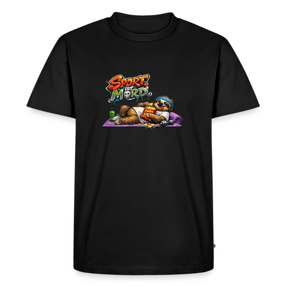 Premium T-Shirt "Sport ist Mord" - Schwarz