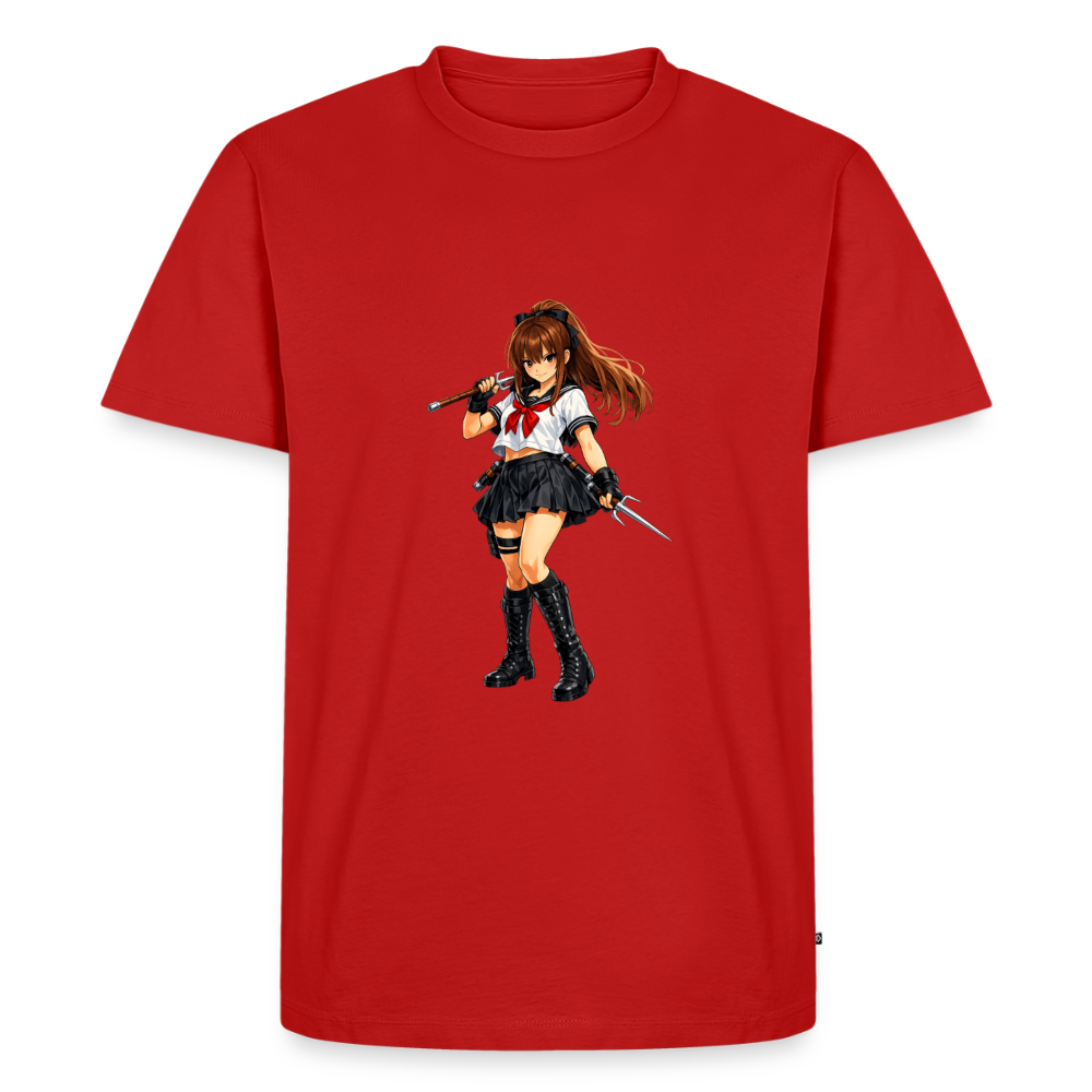 Premium T-Shirt "Anime Woman" - Rot