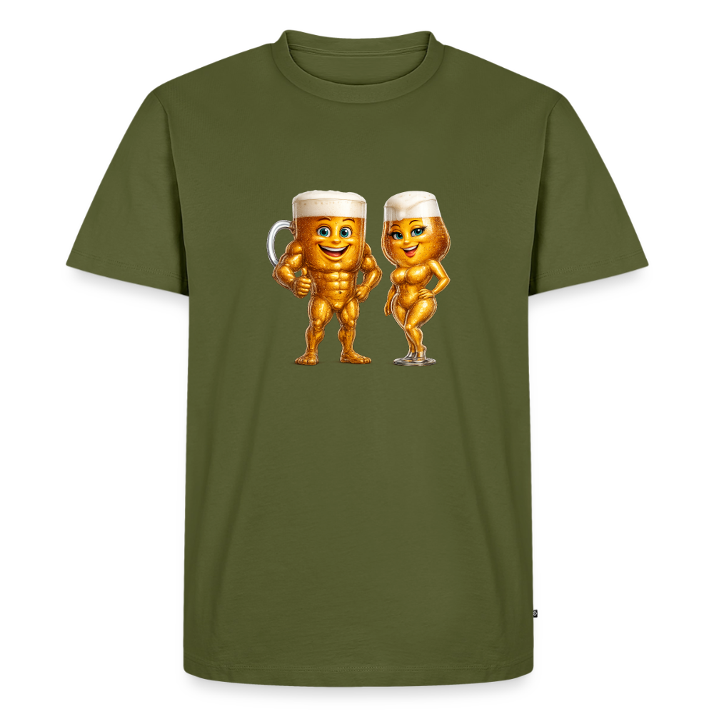 Premium T-Shirt "Bierpärchen" - Khaki