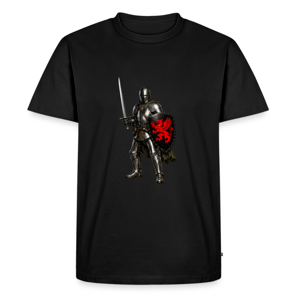 Premium T-Shirt "Ritter roter Greif" - Schwarz