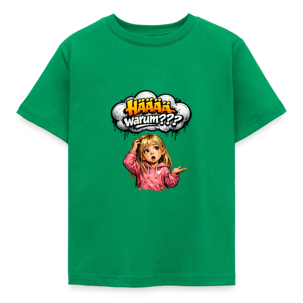 Kinder T-Shirt "Hääää warum" - Kelly Green