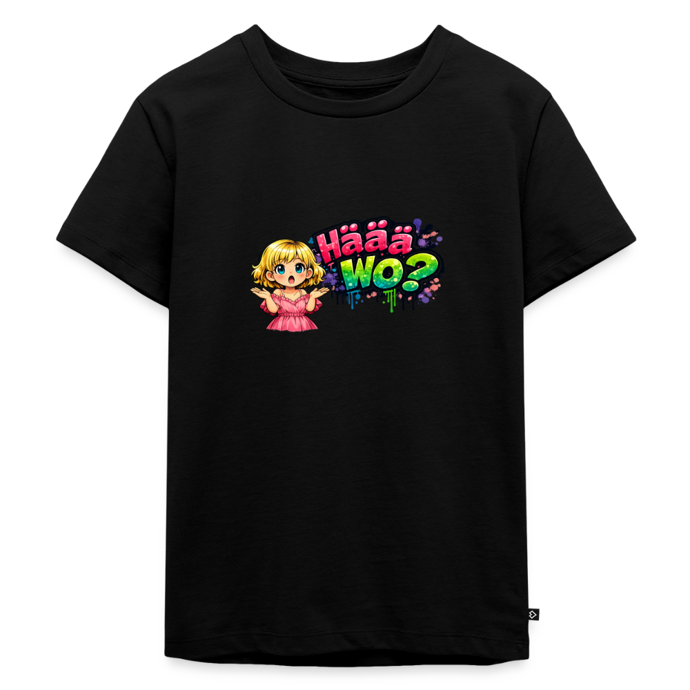 Kinder Premium T-Shirt "Häää Wo" - Schwarz