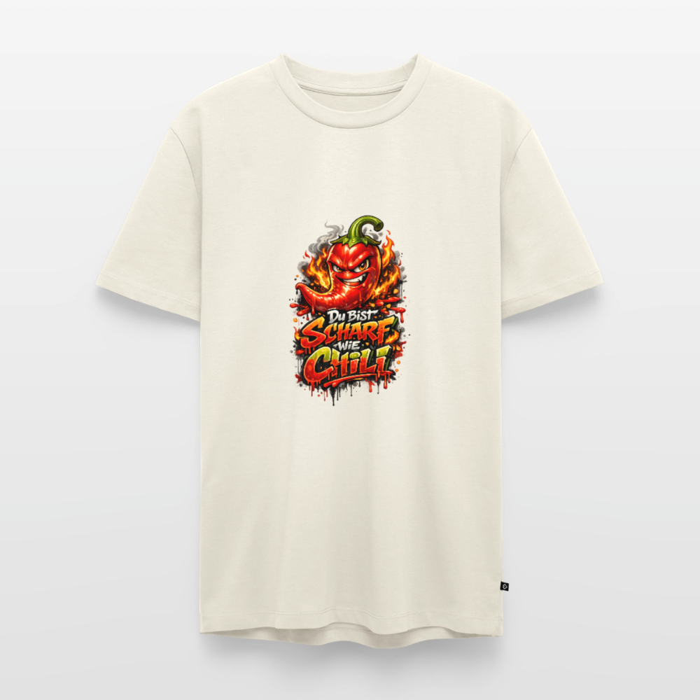 Männer Premium T-Shirt "Scharf wie Chili" - Naturweiß