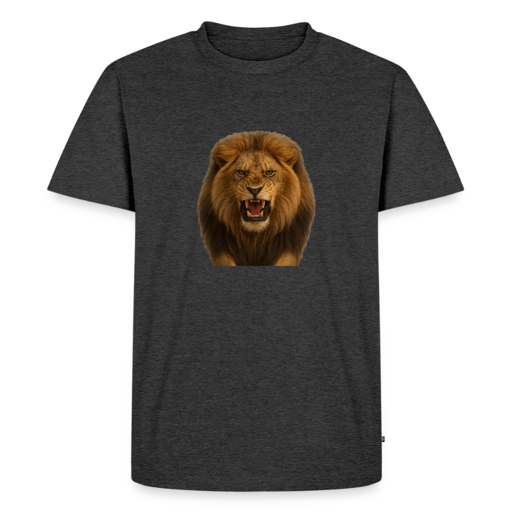 Premium T-Shirt "Löwe" - Anthrazit meliert