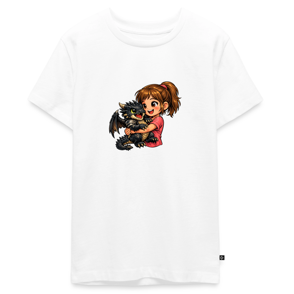 Teenager Premium T-Shirt "Drache" - Weiß