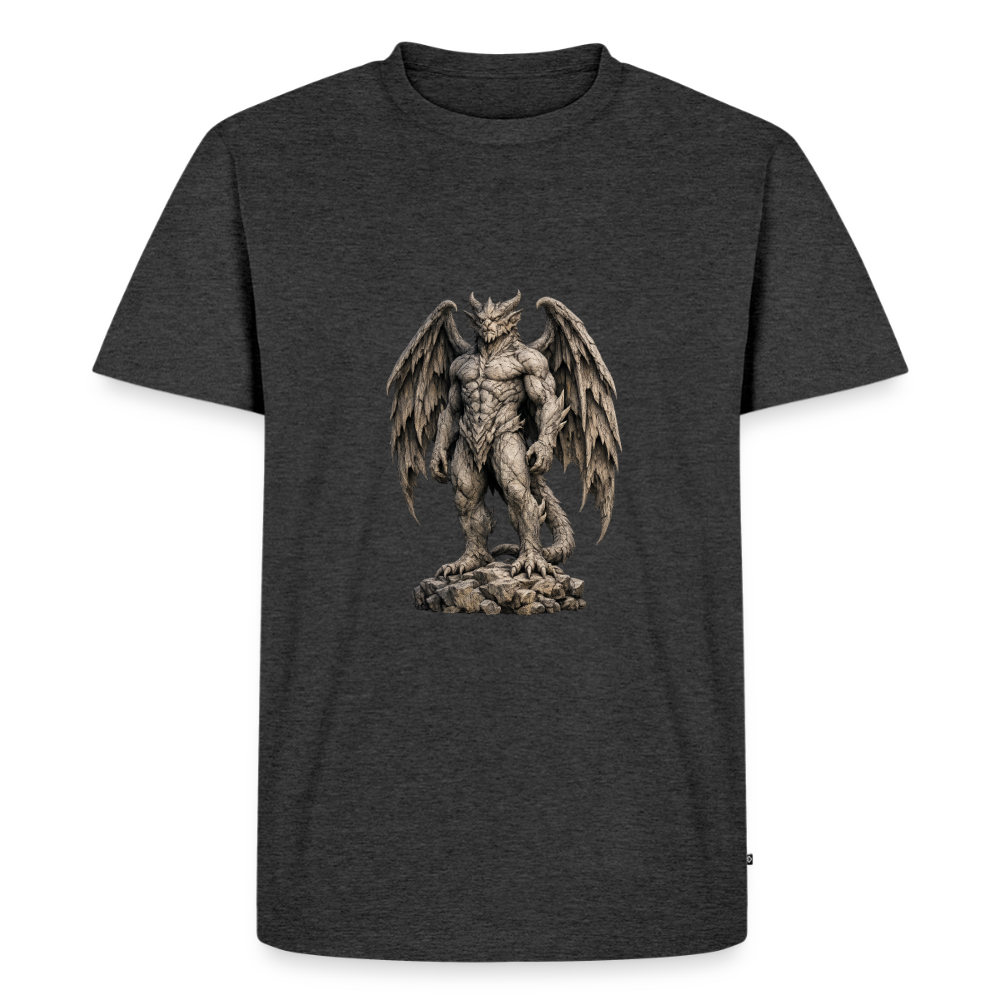 Premium T-Shirt "Gargoyle stehend" - Anthrazit meliert