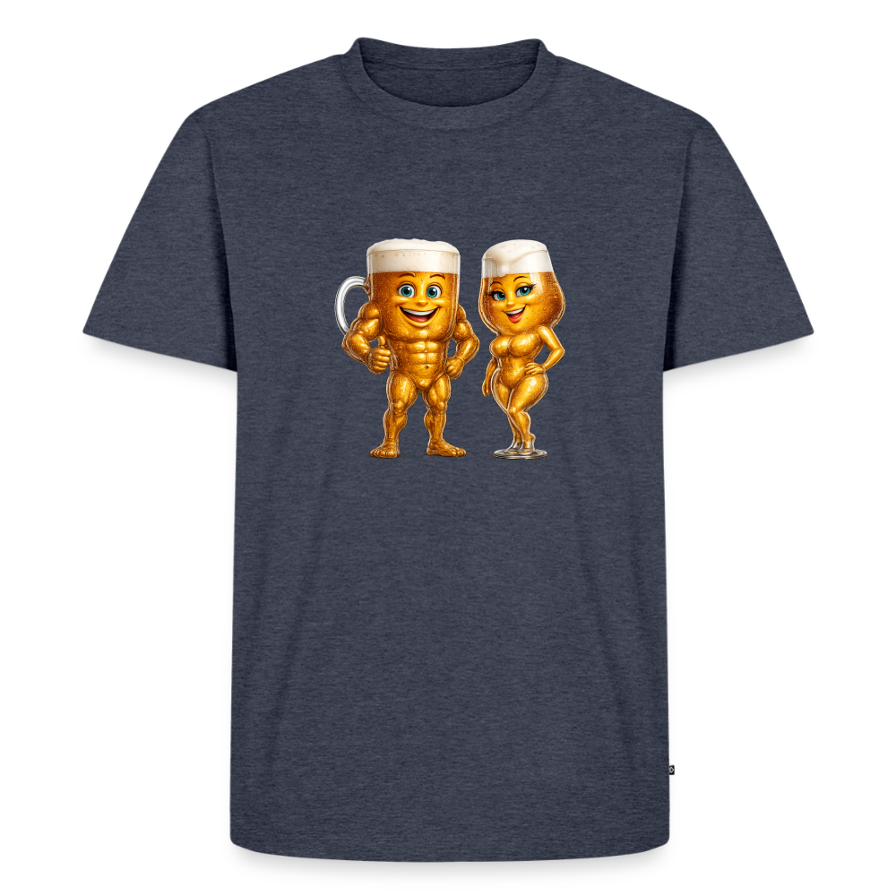 Premium T-Shirt "Bierpärchen" - Jeansblau 