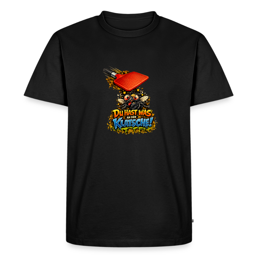 Premium T-Shirt "Klatsche" - Schwarz
