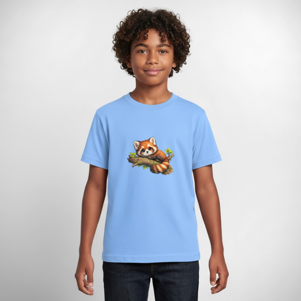 Teenager T-Shirt "Kleiner Panda" - Himmelblau