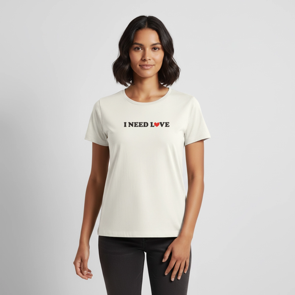 Premium T-Shirt "Need Love" - Naturweiß