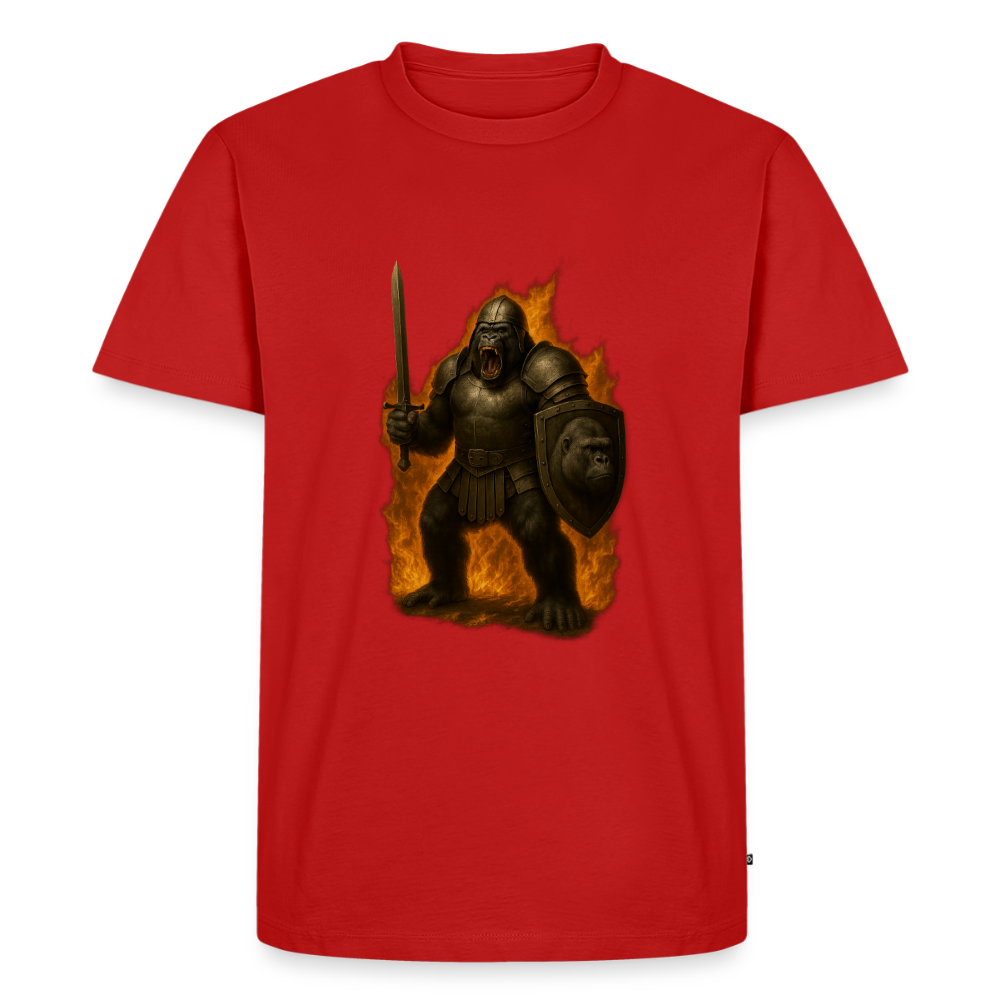 Premium T-Shirt "Gorilla in Flammen" - Rot