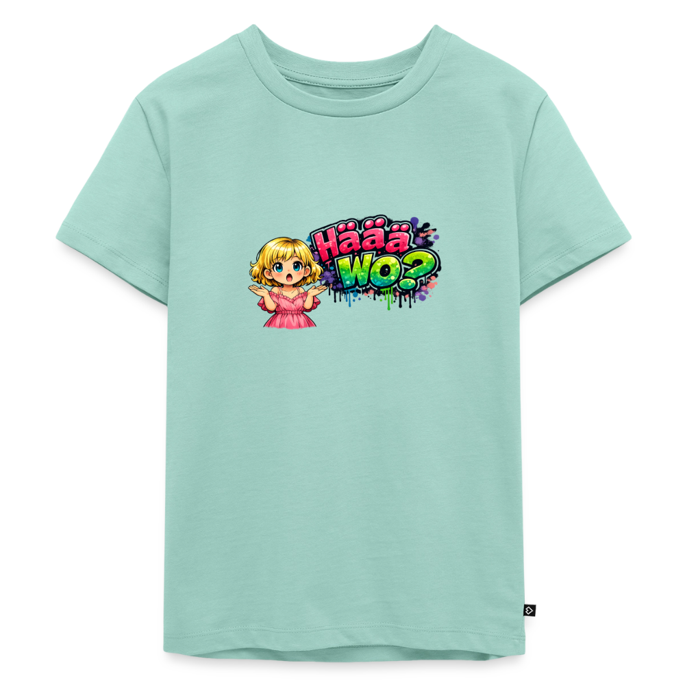 Kinder Premium T-Shirt "Häää Wo" - Mint 