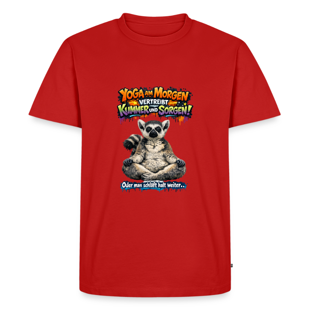 Premium T-Shirt "Yoga am Morgen" - Rot