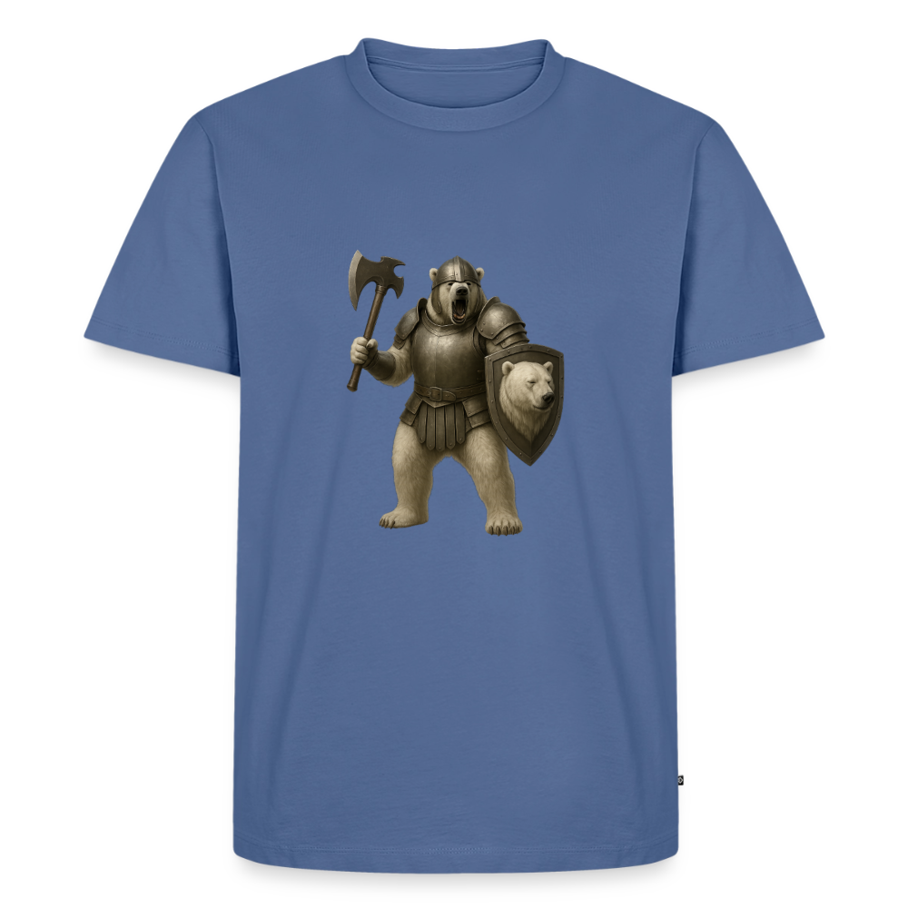 Premium T-Shirt "Warrior Eisbär" - Taubenblau
