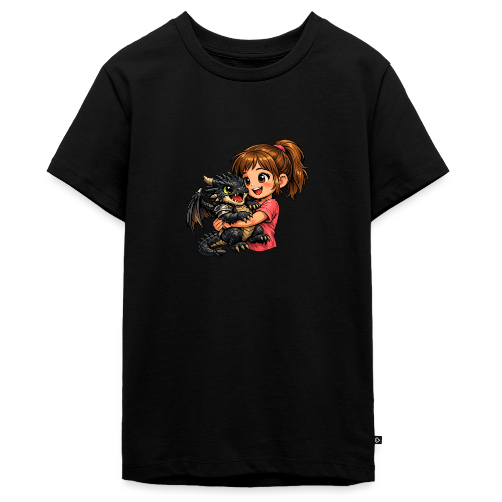 Teenager Premium T-Shirt "Drache" - Schwarz