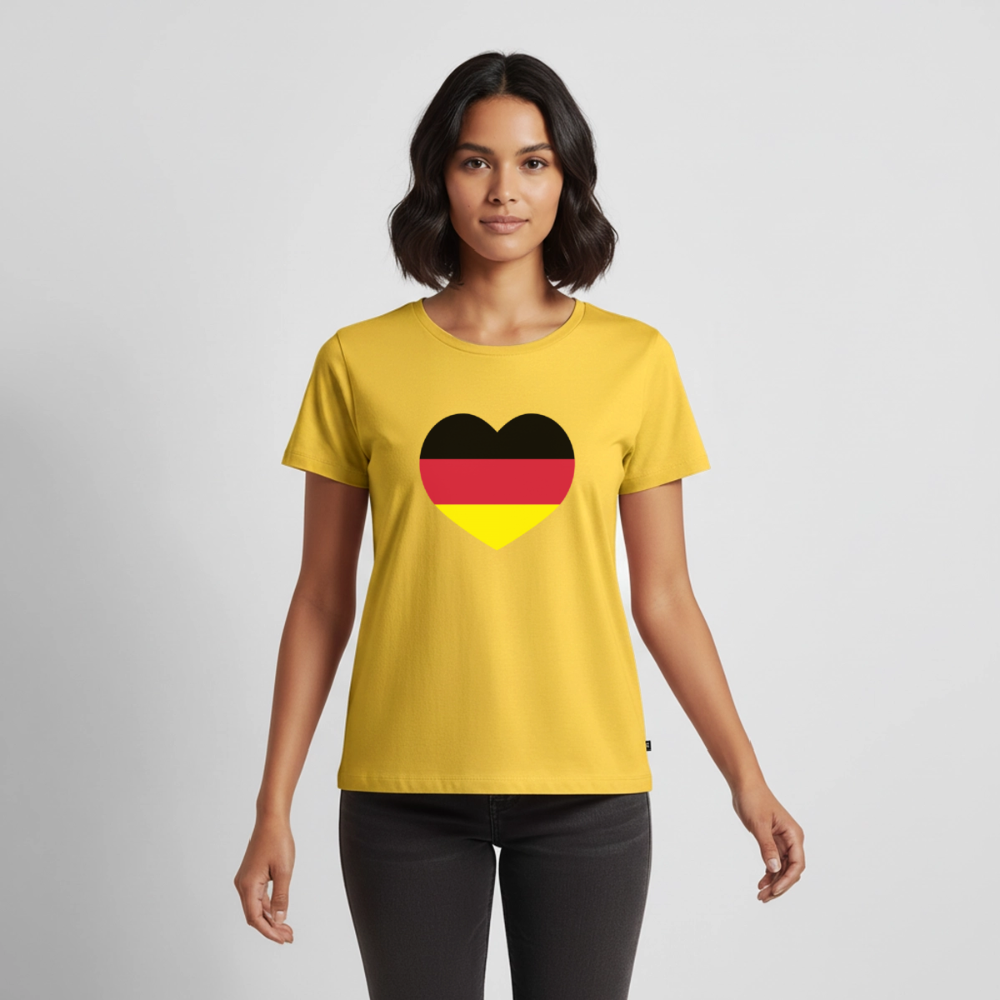 Premium T-Shirt "Herz" - Sonnengelb