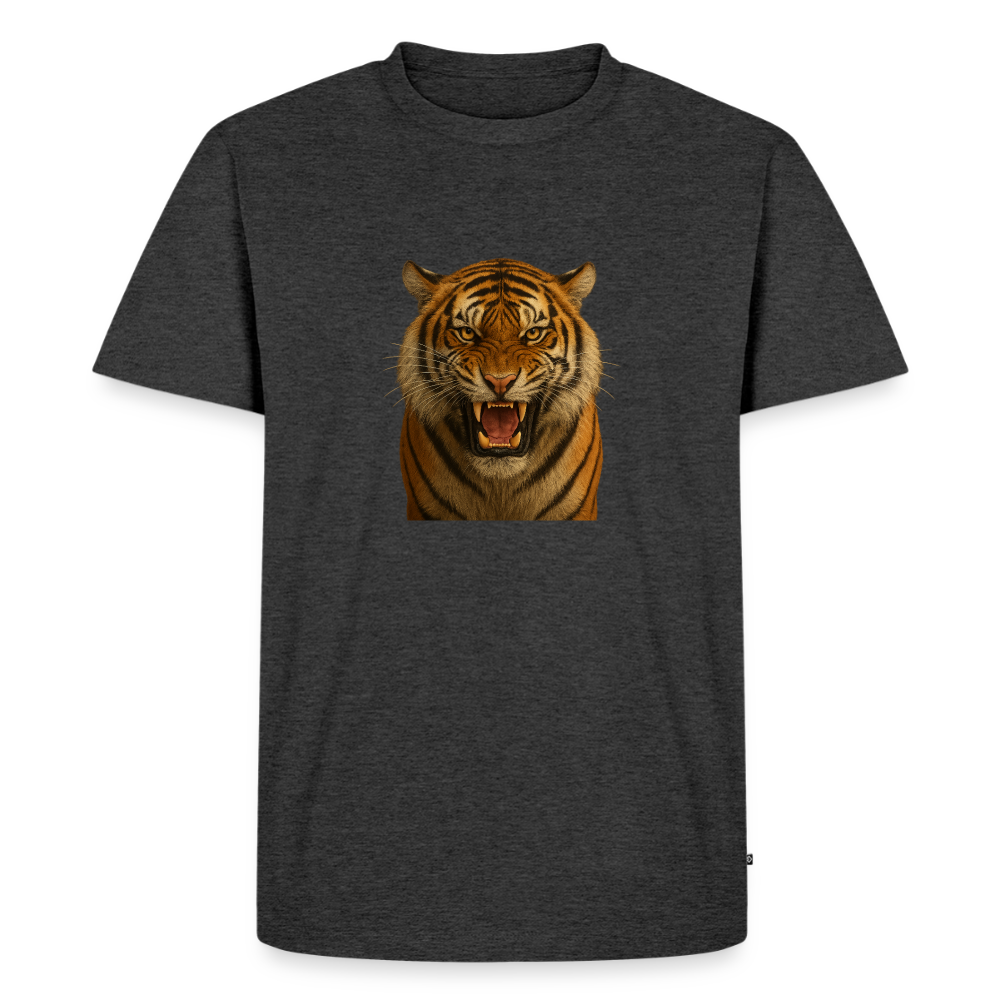 Premium T-Shirt "Tiger" - Anthrazit meliert