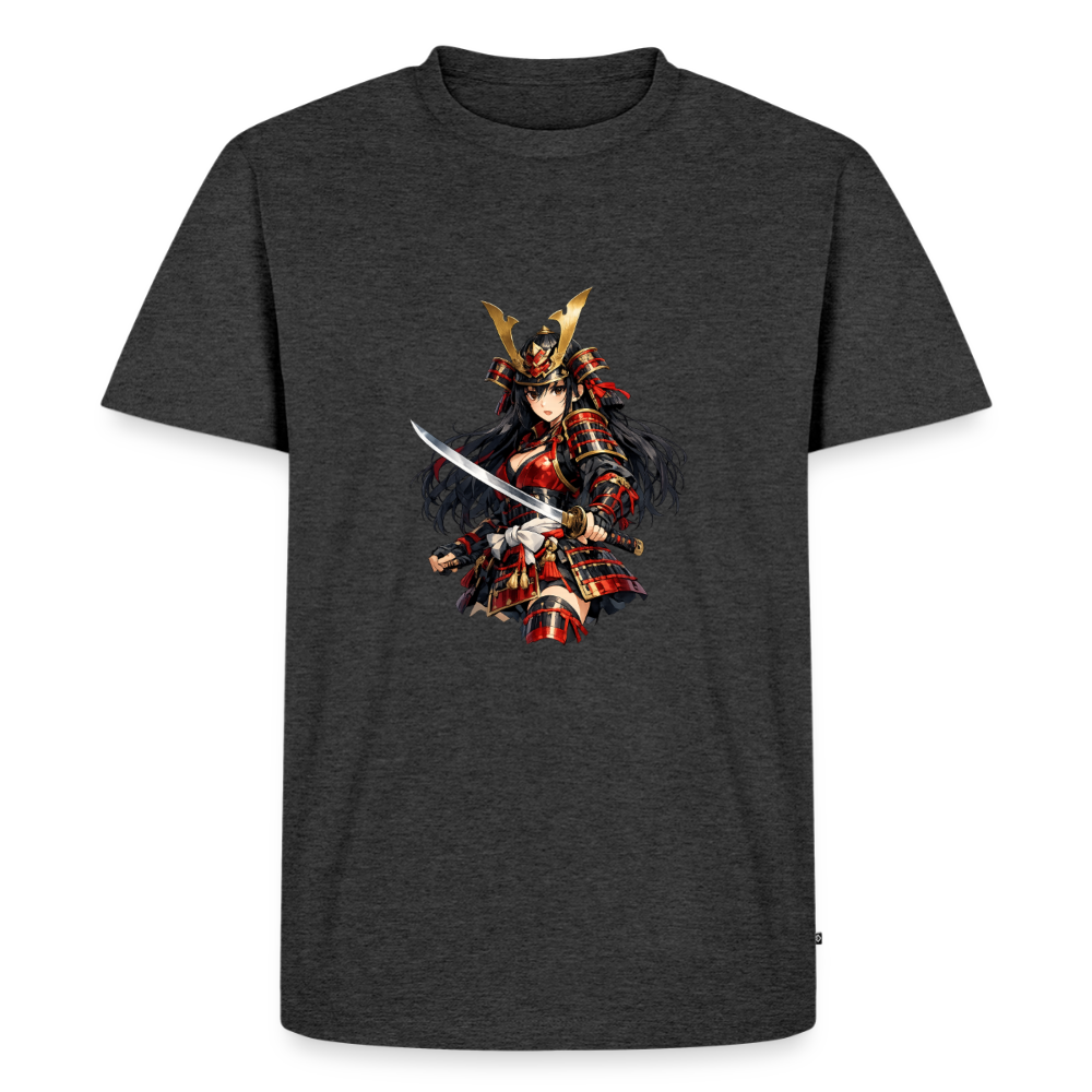 Premium T-Shirt "Samuraj Sword" - Anthrazit meliert