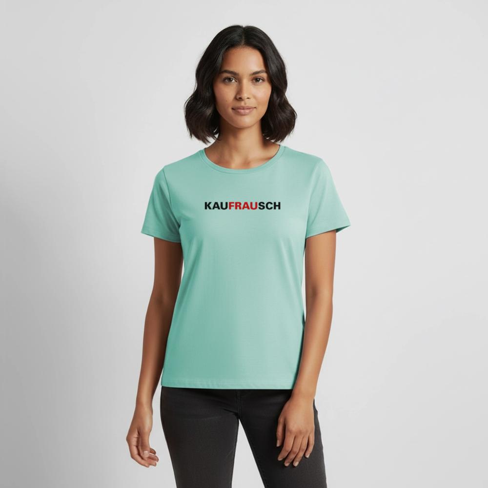 Premium T-Shirt "Kaufrausch" - Mint 
