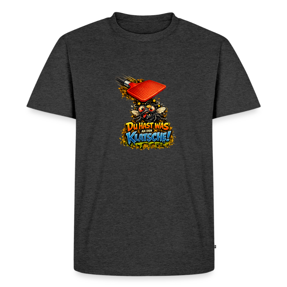 Premium T-Shirt "Klatsche" - Anthrazit meliert